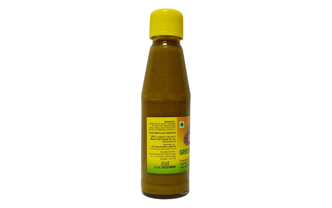 Druk Green Chilli Sauce    Glass Bottle  200 grams